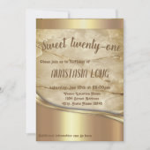 金モダンの詳細付き大理石の日付を保存 セーブザデート (正面)