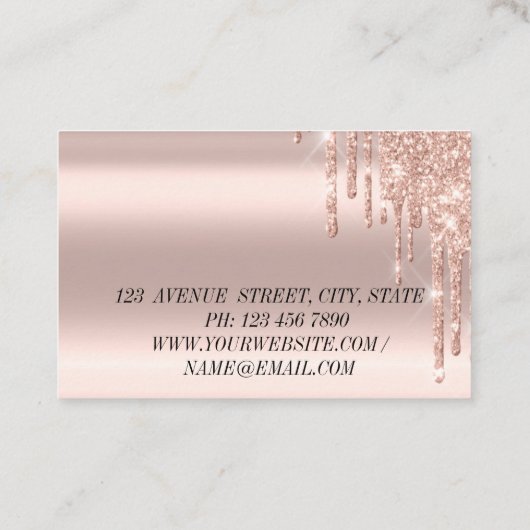 金モダンエレガントのバラ蓮 名刺 (裏面)