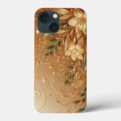 金モダンエレガントフローラ曲線 Case-Mate iPhoneケース (裏面)