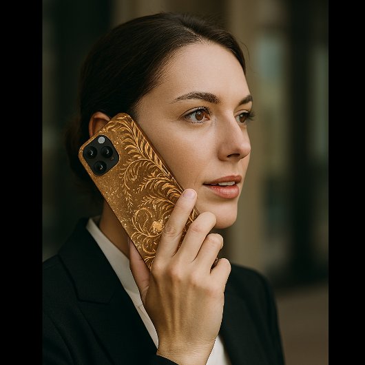 金モダンエレガントフローラ曲線 Case-Mate iPhoneケース