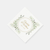 金モダンエレガント文字の緑 スタンダードカクテルナプキン (角)