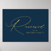 金モダンエレガント箔と海軍の予約 箔ポスター (正面)