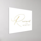 金モダンエレガント箔の結婚控え看板 箔ポスター (レイダウン)