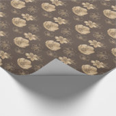 金モダンエレガント箔の花模様 ラッピングペーパー (角)