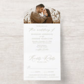 金モダンエレガント箔スクリプ結婚ト オールインワン招待状 (内側)