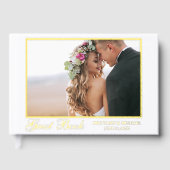 金モダンエレガント箔フォト結婚ズ ゲストブック (正面)