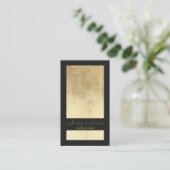 金モダンエレガント箔ブラックカラーブロック 名刺 (スタンド正面)