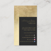 金モダンエレガント箔ブラックカラーブロック 名刺 (裏面)