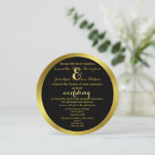 金モダンエレガント箔結婚 招待状 (スタンド正面)