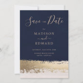 金モダンエレガント箔・海軍 招待状 (正面)