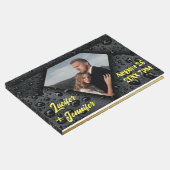 金モダンエレガント金ダイヤモンドのカスタムウェディング ゲストブック (コーナー)