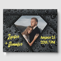 金モダンエレガント金ダイヤモンドのカスタムウェディング ゲストブック