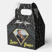 金モダンエレガント金ダイヤモンドのカスタムウェディング フェイバーボックス (正面)