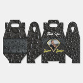 金モダンエレガント金ダイヤモンドのカスタムウェディング フェイバーボックス (見開き)