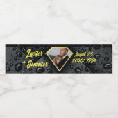 金モダンエレガント金ダイヤモンドのカスタムウェディング ペットボトルラベル (シングルラベル)