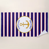 金モダンエレガント額いかり ビーチタオル (正面)