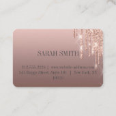 金モダンエレガント額バラ名刺をドロップ 名刺 (裏面)