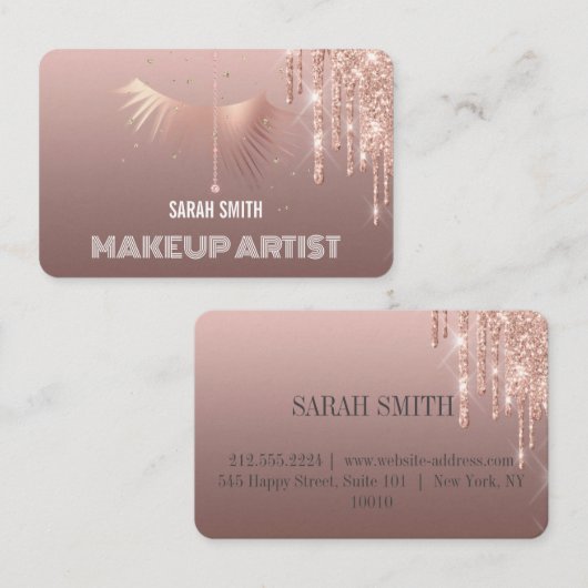 金モダンエレガント額バラ名刺をドロップ 名刺 (正面/裏面)