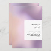 金モダングラデーション型結婚模様 招待状 (正面/裏面)