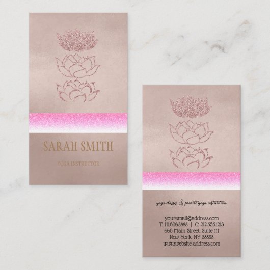 金モダンバラ蓮 名刺 (正面/裏面)