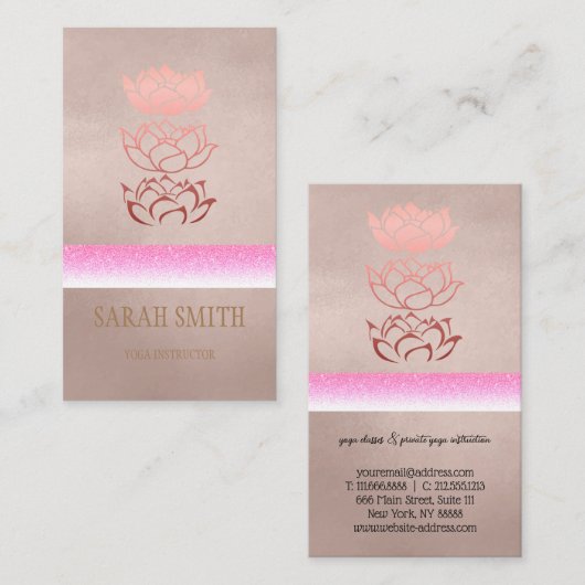 金モダンバラ蓮 名刺 (正面/裏面)