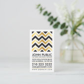 金モダンフェイクエレガント箔ブラックシェブロン 名刺 (スタンド正面)