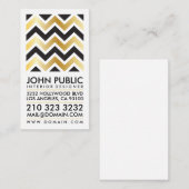 金モダンフェイクエレガント箔ブラックシェブロン 名刺 (正面/裏面)