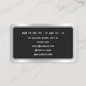 金モダンフェイク属枠ダークグレー理容師 名刺 (裏面)