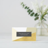 金モダンフェイク箔の幾何学形状 名刺 (スタンド正面)