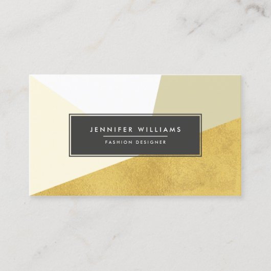 金モダンフェイク箔の幾何学形状 名刺 (正面)