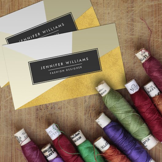 金モダンフェイク箔の幾何学形状 名刺