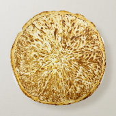 金モダンフェイク箔レモンスライス ラウンドクッション (正面)