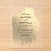 金モダンフェイク箔澄ん結婚s アクリル招待状 (正面)