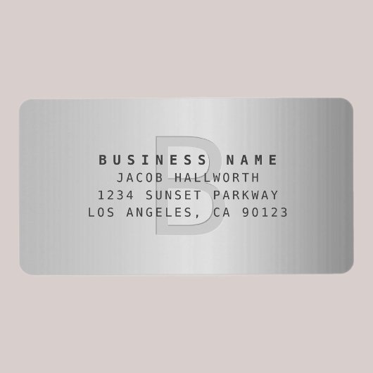 金モダンフェイク金モノグラムのの住所 ラベル