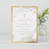 金モダンフェイク金金ゴールド大理石の確認 招待状 (スタンド正面)