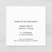金モダンミニマルフェイク金油ブラックはっきりしたヘアサロン スクエア名刺 (裏面)