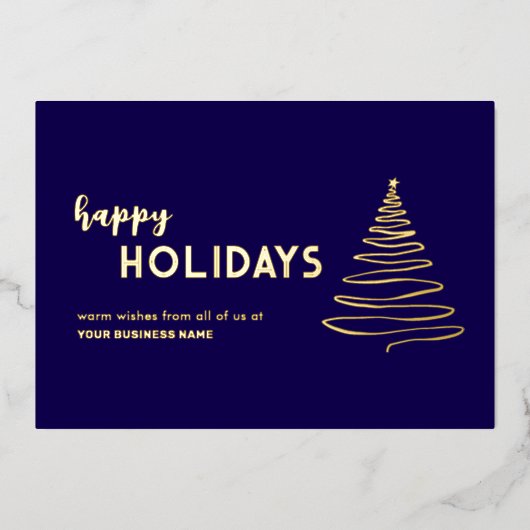 金モダン企業の箔ホリデーカード 箔シーズンカード (正面)