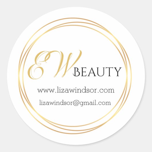 金モダン円モノグラムのロゴ ラウンドシール