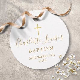 金モダン印バプテスマ《キリスト教》洗礼式や命名式 フェイバータグ