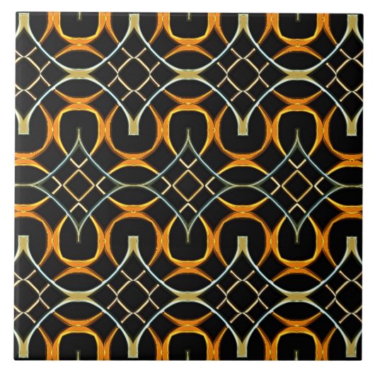 金モダン属ケルト結び目模様模様 タイル (正面)