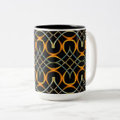 金モダン属ケルト結び目模様模様 ツートーンマグカップ (正面右)