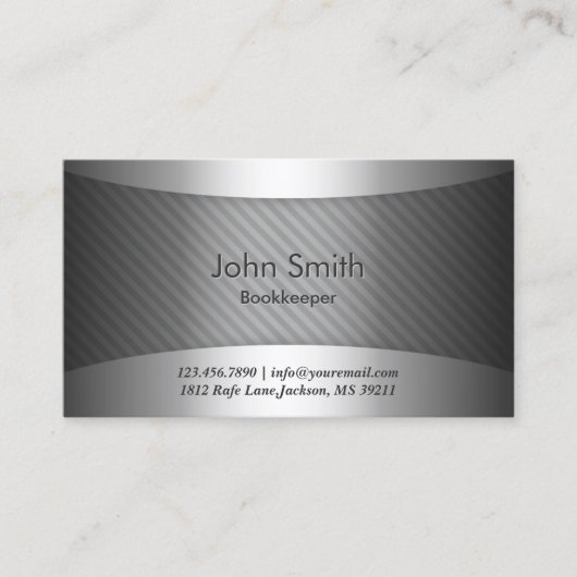 金モダン属ストライプ製本係名刺 名刺 (正面)