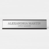 金モダン属ミニマル銀の役職の名称 デスクネームプレート (正面)