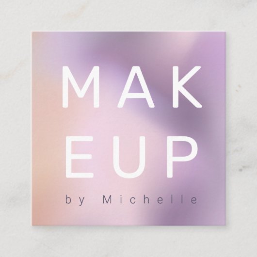 金モダン属メグラデーションークアーティスト スクエア名刺 (正面)