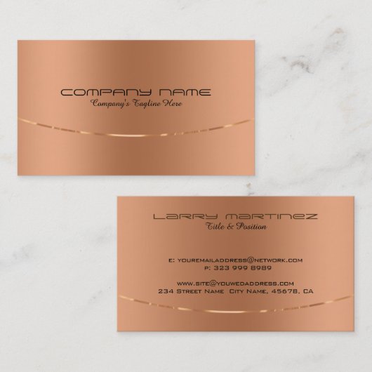 金モダン属合金 – 金ゴールドデザインステンレス鋼 名刺 (正面/裏面)