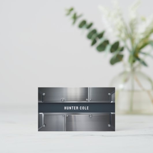 金モダン属工業建築 名刺 (スタンド正面)