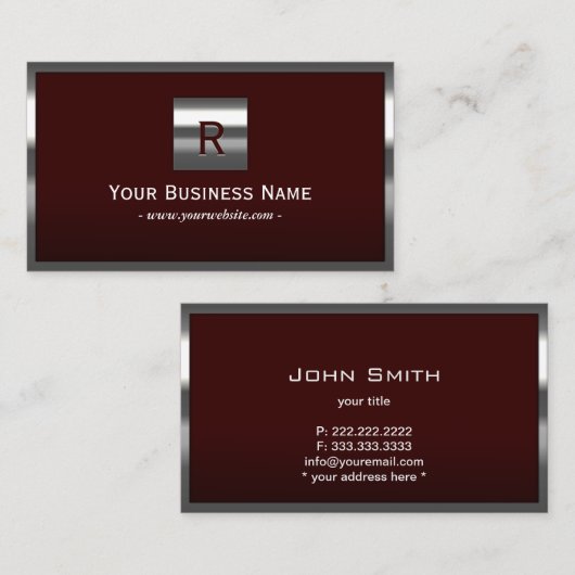 金モダン属枠モノグラモダンム  名刺 (正面/裏面)