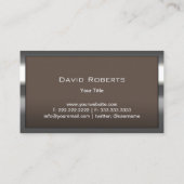 金モダン属枠付きプロフェッショナルモノグラムブラウン 名刺 (裏面)