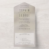 金モダン属箔のミニマル結婚式 オールインワン招待状 (内側)