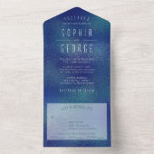 金モダン属箔のミニマル結婚式 オールインワン招待状 (内側)